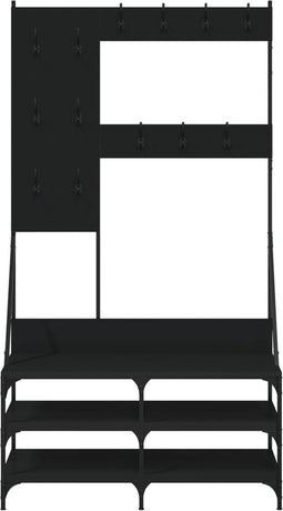vidaXL - Kledingrek - met - schoenenrek - 100x40x184 - cm - zwart