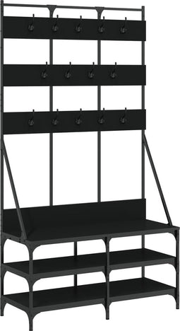 vidaXL - Kledingrek - met - schoenenrek - 100x40x184 - cm - zwart
