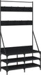 vidaXL - Kledingrek - met - schoenenrek - 100x40x184 - cm - zwart