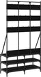 vidaXL - Kledingrek - met - schoenenrek - 100x40x184 - cm - zwart