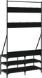vidaXL - Kledingrek - met - schoenenrek - 100x40x184 - cm - zwart