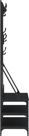 vidaXL - Kledingrek - met - schoenenrek - 100x40x184 - cm - zwart