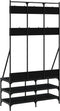 vidaXL - Kledingrek - met - schoenenrek - 100x40x184 - cm - zwart