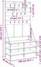 vidaXL - Kledingrek - met - schoenenrek - 100x40x184cm - grijs - sonoma - eikenkleur
