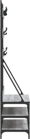 vidaXL - Kledingrek - met - schoenenrek - 100x40x184cm - grijs - sonoma - eikenkleur