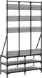 vidaXL - Kledingrek - met - schoenenrek - 100x40x184cm - grijs - sonoma - eikenkleur