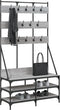 vidaXL - Kledingrek - met - schoenenrek - 100x40x184cm - grijs - sonoma - eikenkleur