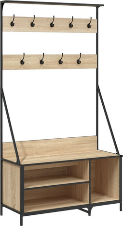 vidaXL - Kledingrek - met - schoenenrek - 100x41x184 - cm - sonoma - eikenkleurig