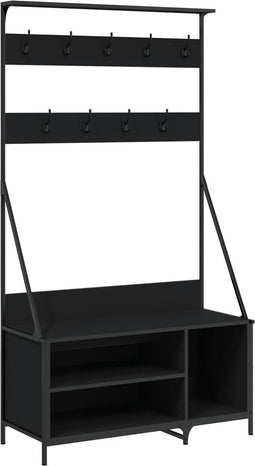 vidaXL - Kledingrek - met - schoenenrek - 100x41x184 - cm - zwart