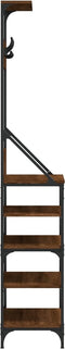 vidaXL - Kledingrek - met - schoenenrek - 70x34x184 - cm - bruin - eikenkleur