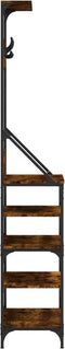 vidaXL - Kledingrek - met - schoenenrek - 70x34x184 - cm - gerookt - eikenkleurig