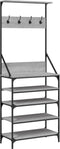 vidaXL - Kledingrek - met - schoenenrek - 70x34x184 - cm - grijs - sonoma - eikenkleur