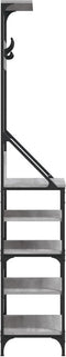vidaXL - Kledingrek - met - schoenenrek - 70x34x184 - cm - grijs - sonoma - eikenkleur