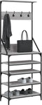 vidaXL - Kledingrek - met - schoenenrek - 70x34x184 - cm - grijs - sonoma - eikenkleur