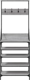 vidaXL - Kledingrek - met - schoenenrek - 70x34x184 - cm - grijs - sonoma - eikenkleur