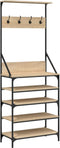 vidaXL - Kledingrek - met - schoenenrek - 70x34x184 - cm - sonoma - eikenkleurig