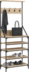 vidaXL - Kledingrek - met - schoenenrek - 70x34x184 - cm - sonoma - eikenkleurig