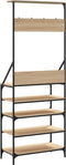 vidaXL - Kledingrek - met - schoenenrek - 70x34x184 - cm - sonoma - eikenkleurig