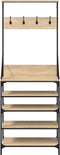 vidaXL - Kledingrek - met - schoenenrek - 70x34x184 - cm - sonoma - eikenkleurig