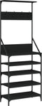 vidaXL - Kledingrek - met - schoenenrek - 70x34x184 - cm - zwart