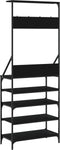 vidaXL - Kledingrek - met - schoenenrek - 70x34x184 - cm - zwart
