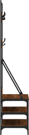vidaXL - Kledingrek - met - schoenenrek - 70x40x184 - cm - bruin - eikenkleur