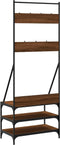 vidaXL - Kledingrek - met - schoenenrek - 70x40x184 - cm - bruin - eikenkleur