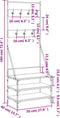 vidaXL - Kledingrek - met - schoenenrek - 70x40x184 - cm - gerookt - eikenkleurig
