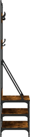 vidaXL - Kledingrek - met - schoenenrek - 70x40x184 - cm - gerookt - eikenkleurig