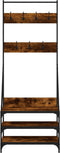 vidaXL - Kledingrek - met - schoenenrek - 70x40x184 - cm - gerookt - eikenkleurig