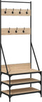 vidaXL - Kledingrek - met - schoenenrek - 70x40x184 - cm - sonoma - eikenkleurig