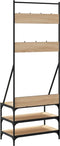 vidaXL - Kledingrek - met - schoenenrek - 70x40x184 - cm - sonoma - eikenkleurig