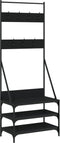 vidaXL - Kledingrek - met - schoenenrek - 70x40x184 - cm - zwart