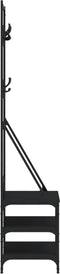 vidaXL - Kledingrek - met - schoenenrek - 70x40x184 - cm - zwart