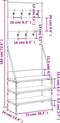 vidaXL - Kledingrek - met - schoenenrek - 72x34x184 - cm - bruin - eikenkleur