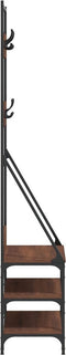 vidaXL - Kledingrek - met - schoenenrek - 72x34x184 - cm - bruin - eikenkleur
