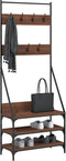 vidaXL - Kledingrek - met - schoenenrek - 72x34x184 - cm - bruin - eikenkleur