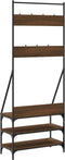 vidaXL - Kledingrek - met - schoenenrek - 72x34x184 - cm - bruin - eikenkleur