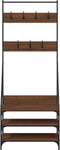 vidaXL - Kledingrek - met - schoenenrek - 72x34x184 - cm - bruin - eikenkleur
