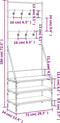 vidaXL - Kledingrek - met - schoenenrek - 72x34x184 - cm - zwart