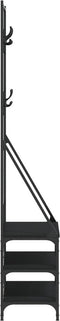 vidaXL - Kledingrek - met - schoenenrek - 72x34x184 - cm - zwart