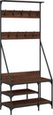 vidaXL - Kledingrek - met - schoenenrek - 80x40x184 - cm - bruin - eikenkleur