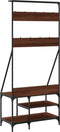 vidaXL - Kledingrek - met - schoenenrek - 80x40x184 - cm - bruin - eikenkleur