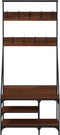 vidaXL - Kledingrek - met - schoenenrek - 80x40x184 - cm - bruin - eikenkleur