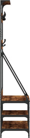 vidaXL - Kledingrek - met - schoenenrek - 80x40x184 - cm - gerookt - eikenkleurig