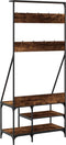 vidaXL - Kledingrek - met - schoenenrek - 80x40x184 - cm - gerookt - eikenkleurig