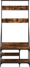 vidaXL - Kledingrek - met - schoenenrek - 80x40x184 - cm - gerookt - eikenkleurig