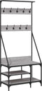 vidaXL - Kledingrek - met - schoenenrek - 80x40x184 - cm - grijs - sonoma - eikenkleur