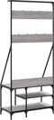 vidaXL - Kledingrek - met - schoenenrek - 80x40x184 - cm - grijs - sonoma - eikenkleur