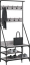 vidaXL - Kledingrek - met - schoenenrek - 80x40x184 - cm - grijs - sonoma - eikenkleur